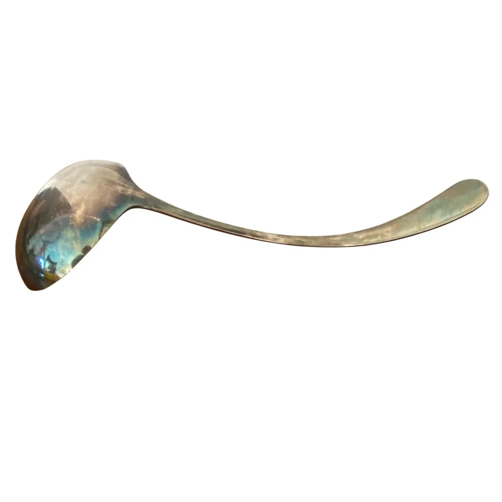 Vintage EPNS A1 Sheffield‎ England Silver Plated Soup Ladle Patina 11in